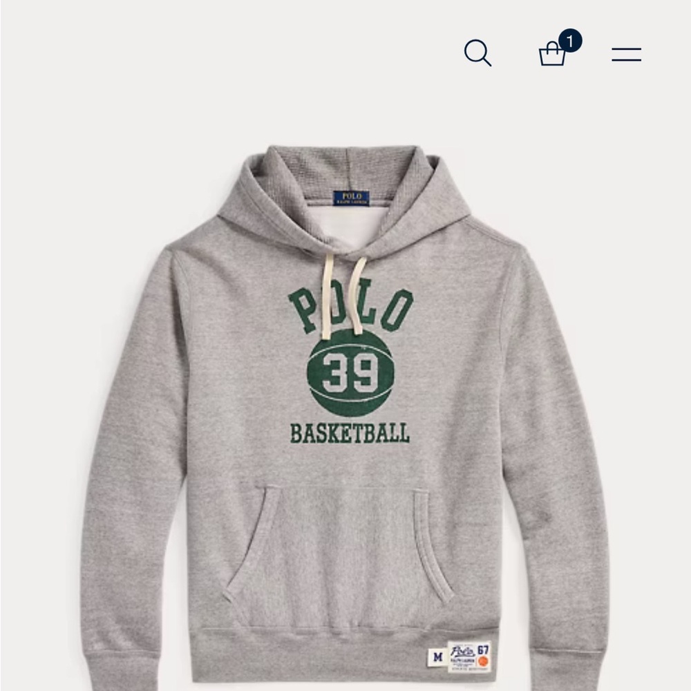 Polo by Ralph Lauren Men’s Gray Basketball Hoodie